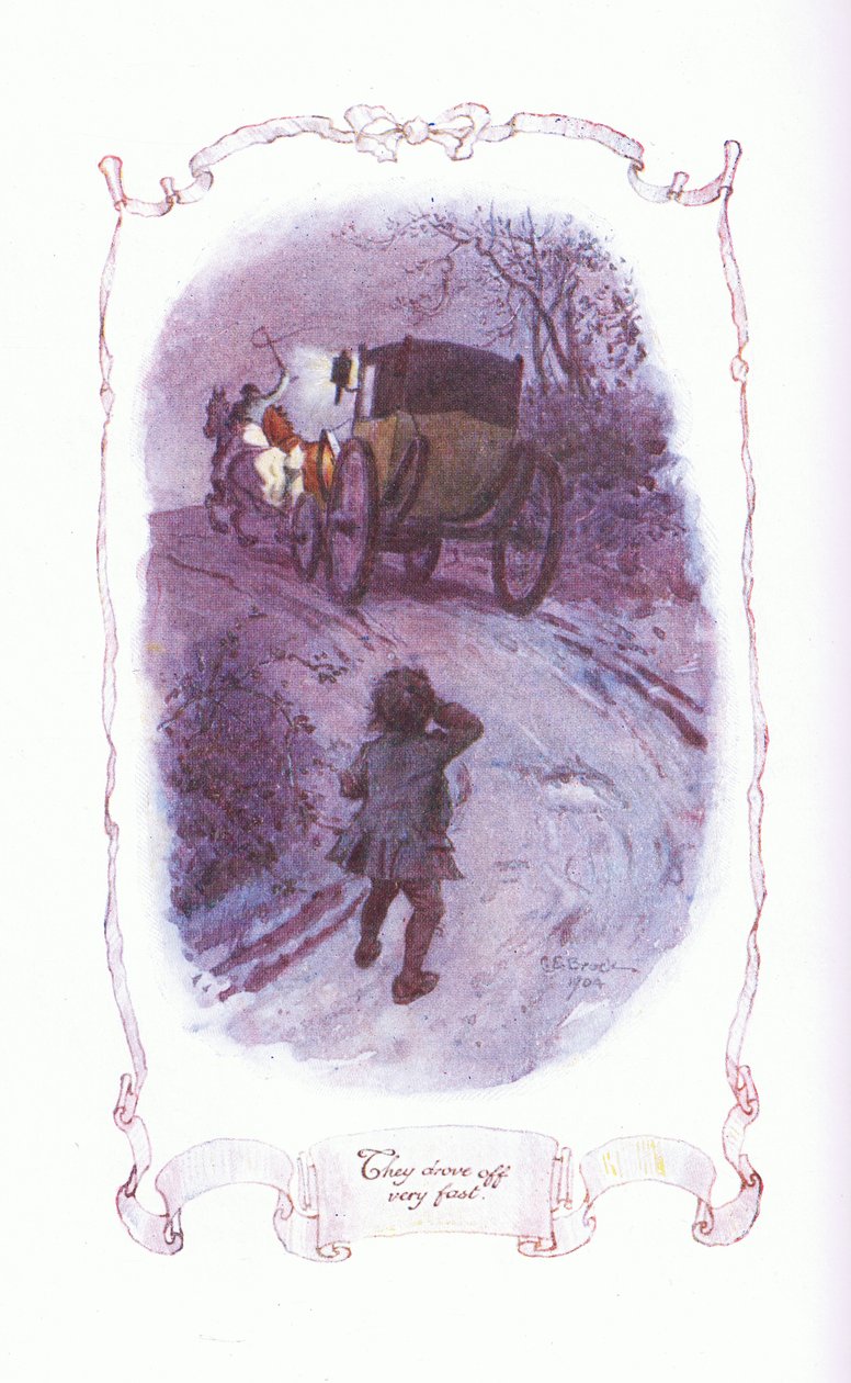 Ze reden heel snel weg, uit The Vicar of Wakefield gepubliceerd door J M Dent & Son Ltd, 1920s door Charles Edmund Brock