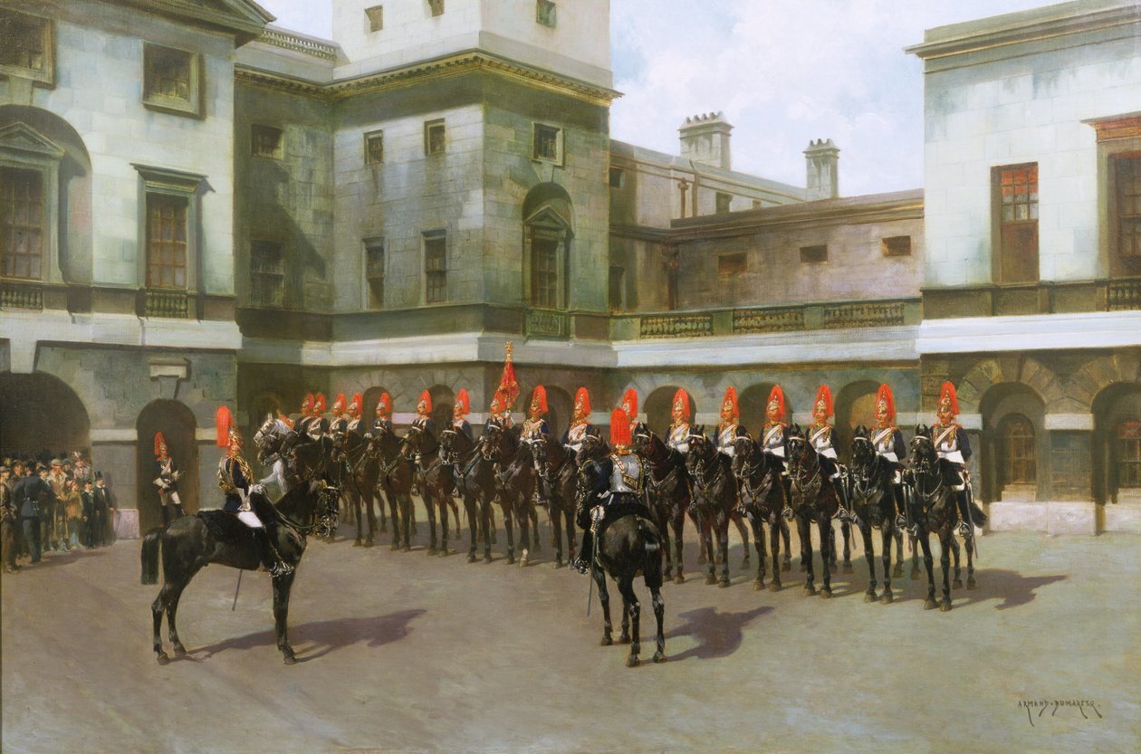 The Blues and Royals, Guard Mounting Parade, Whitehall door Charles Edouard Armand Dumaresq