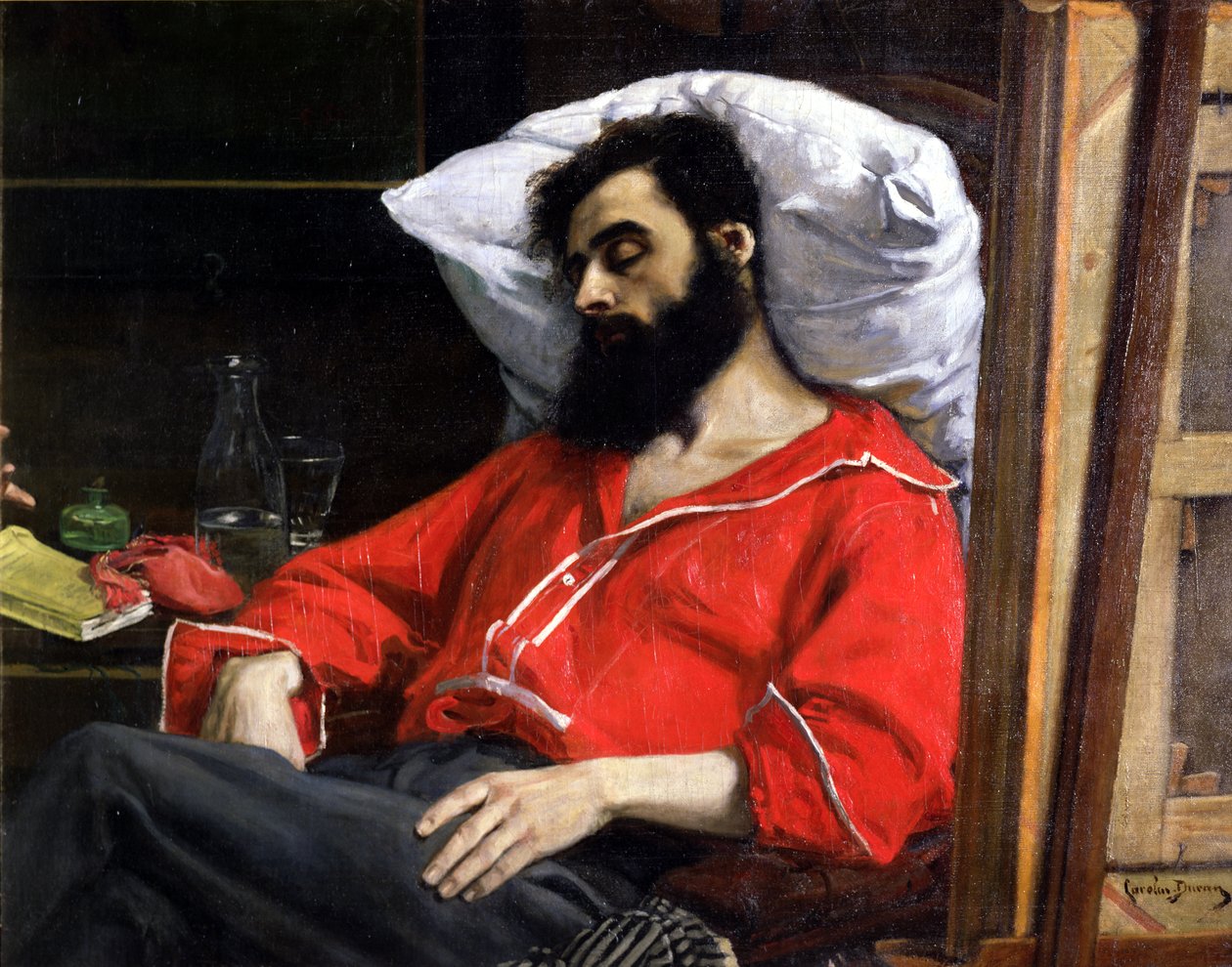 De Herstellende, of De Gewonde Man (detail) door Charles Emile Auguste Carolus Duran