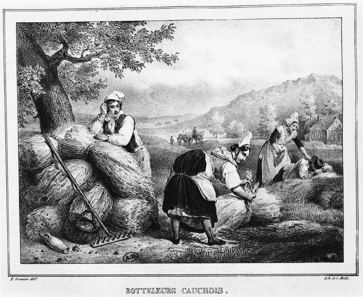 De schovenbinders, Pays de Caux, Normandië door Charles Etienne Pierre Motte