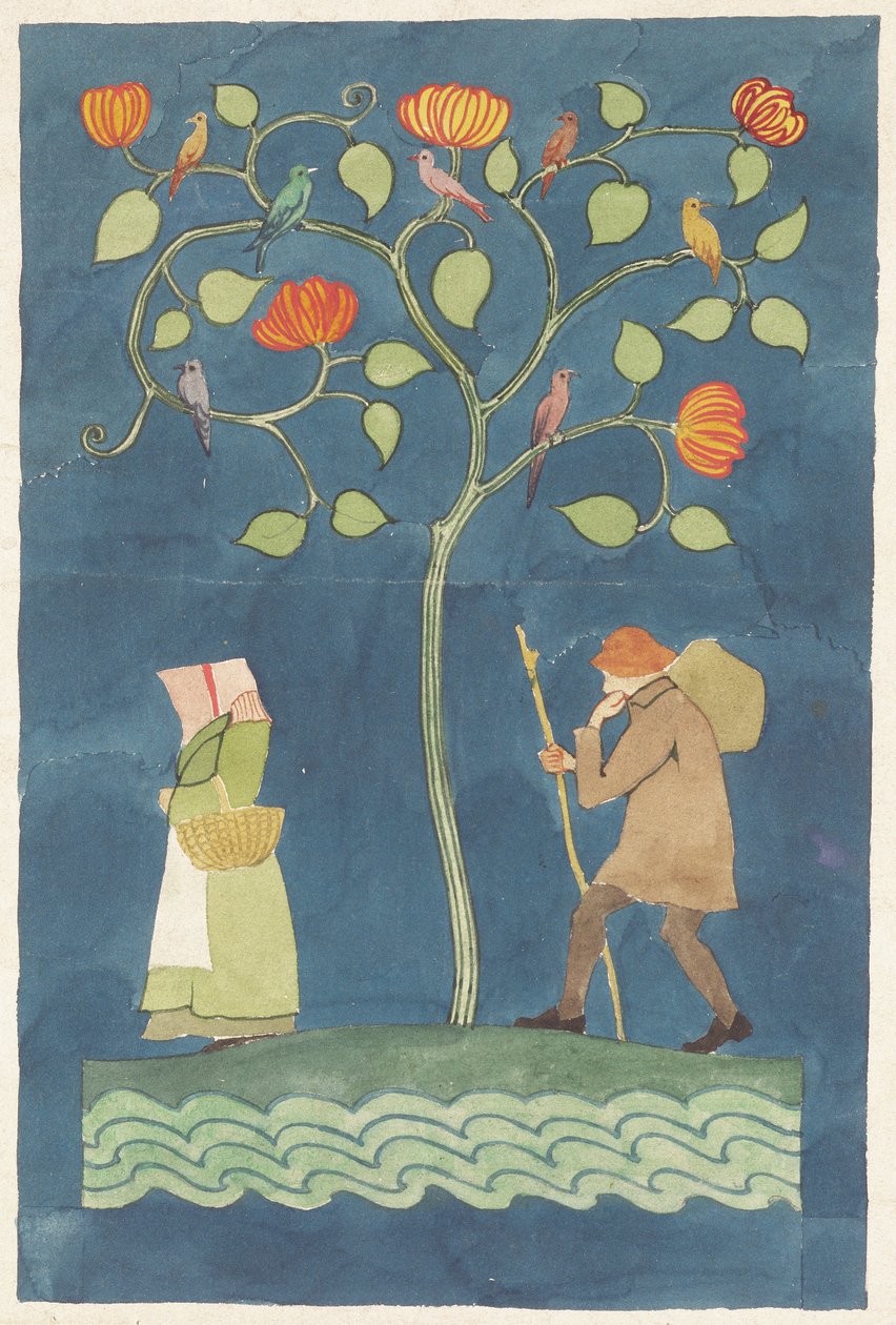 Boeren en de bloeiende boom door Charles Francis Annesley Voysey