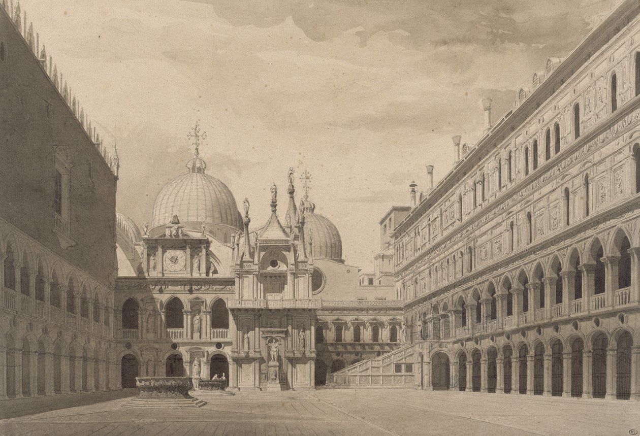 De Binnenplaats van het Dogepaleis in Venetië door Charles Garnier