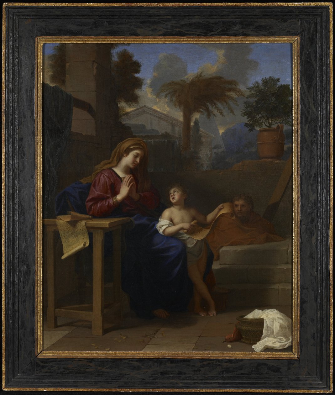 De Heilige Familie in Egypte door Charles LeBrun