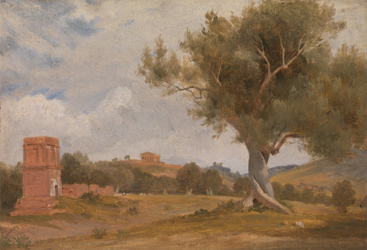 Een uitzicht op Girgenti in Sicilië met de Tempel van Concord en Juno door Charles Lock Eastlake