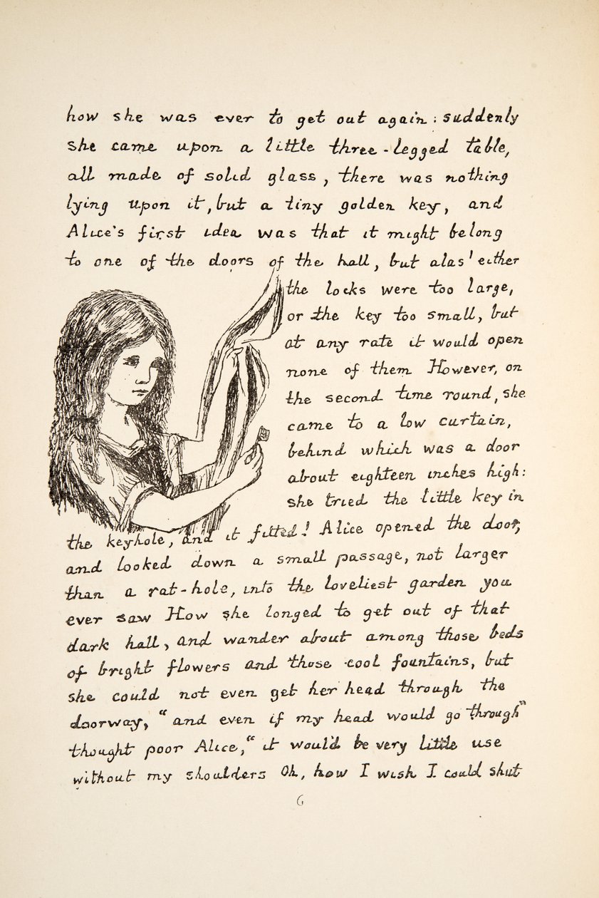 Alice vindt de Gouden Sleutel, illustratie uit Alice