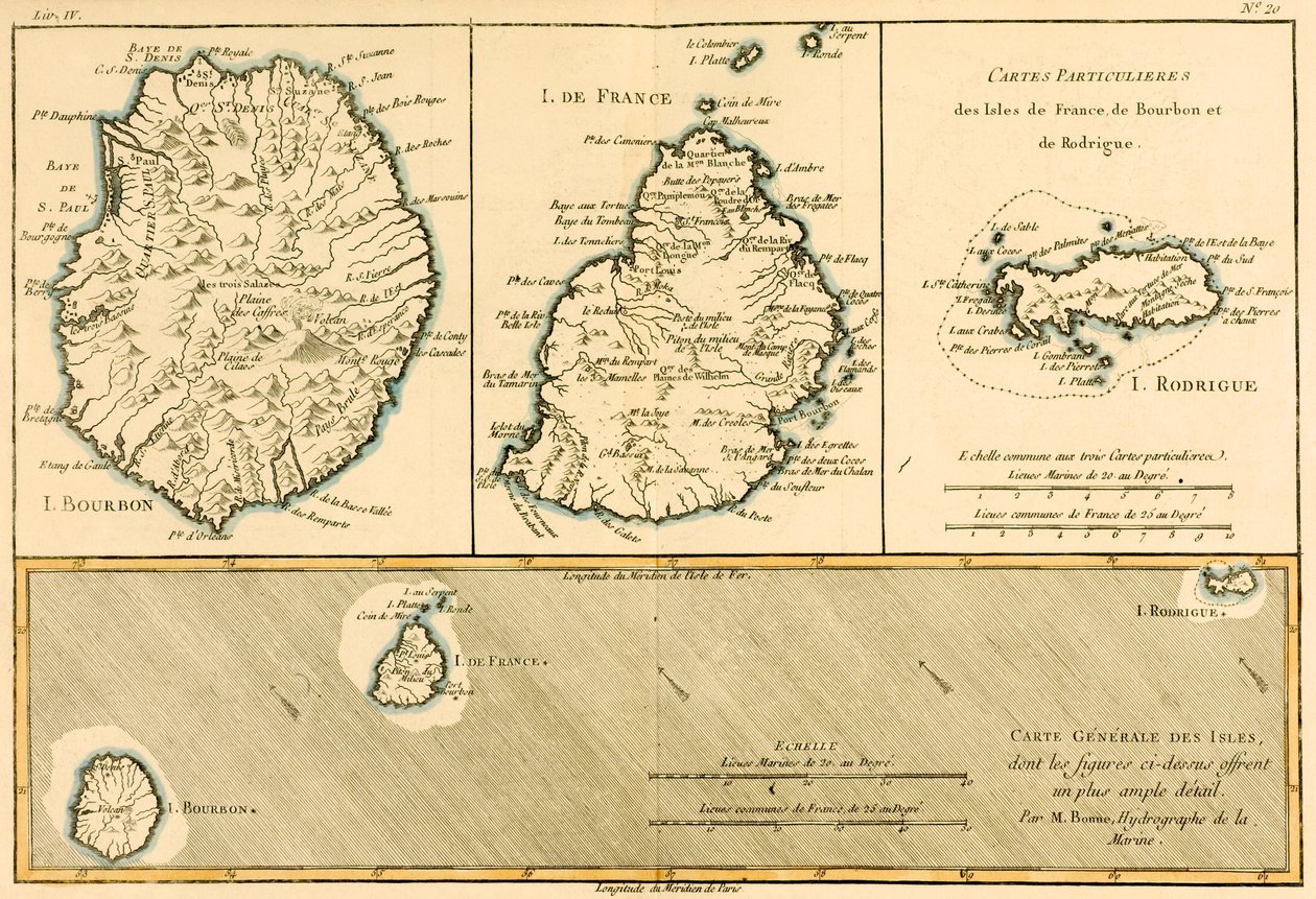 De Eilanden Rodriguez, Isle de France en Bourbon, uit 