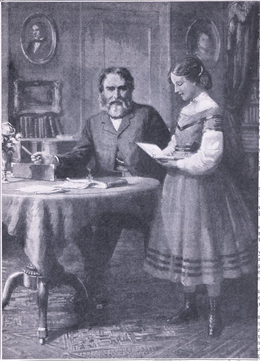 De Kinderdichter met Edith: Longfellow met zijn dochter door Charles Mills Sheldon