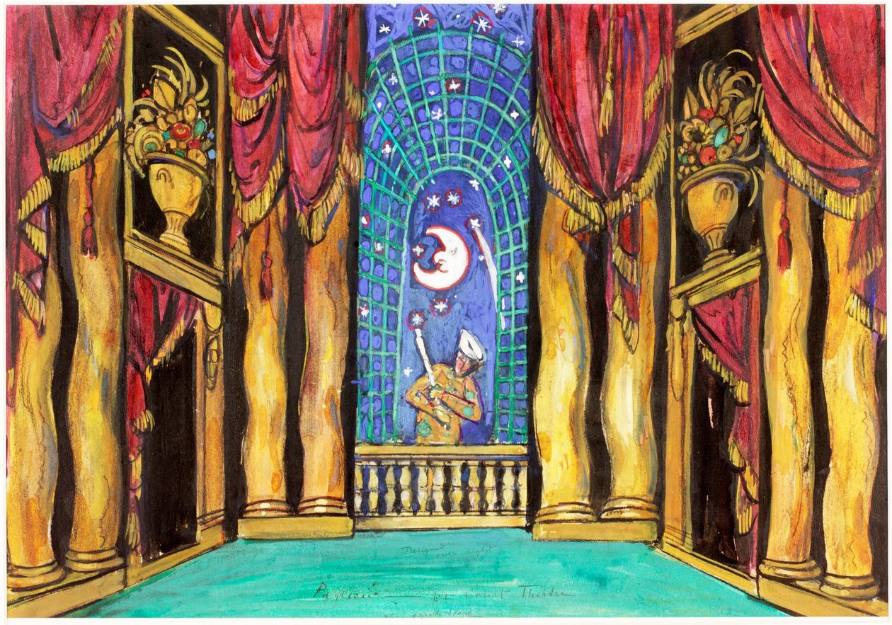 Pagliacci, decorontwerp voor het Hof Theater door Charles Ricketts