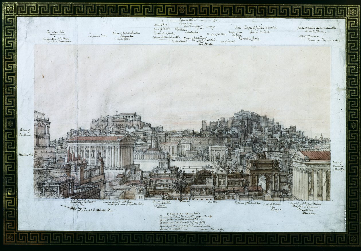 De reconstructie van het oude Rome ten tijde van de Antonijnen, c.1819 door Charles Robert Cockerell