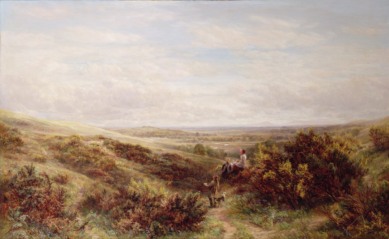 Heidelandschap met Figuren door Charles Thomas Bale