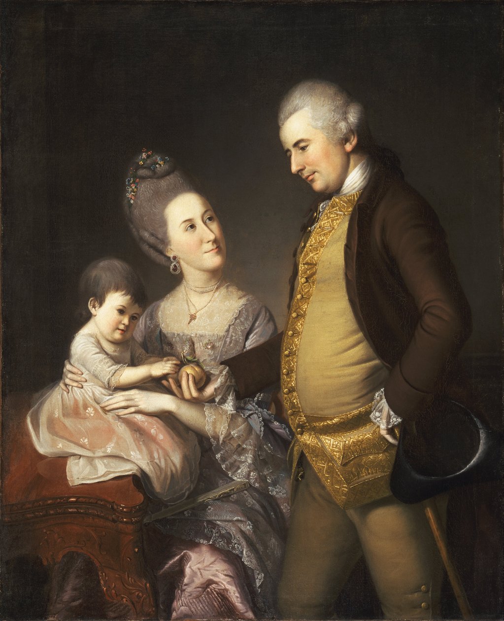 Portret van John en Elizabeth Lloyd Cadwalader en hun dochter Anne door Charles Willson Peale