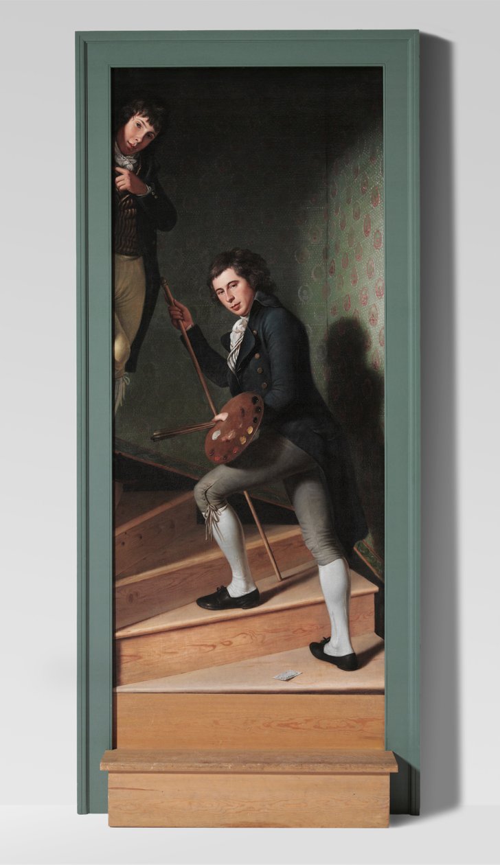 Trapgroep (Portret van Raphaelle Peale en Titian Ramsay Peale) door Charles Willson Peale