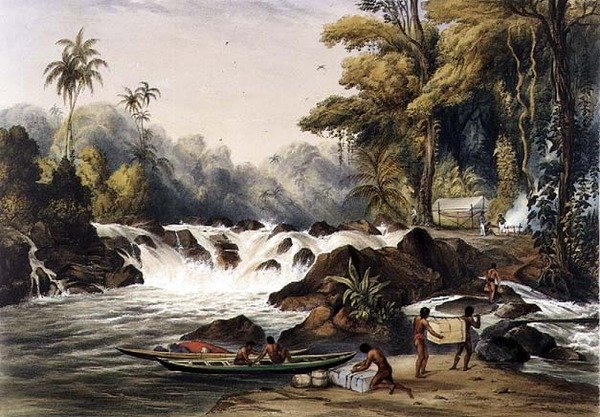 Kerstwaterval aan de rivier Berbice, uit 