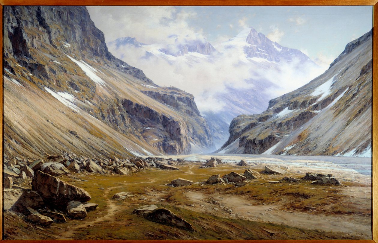 De vallei van de Veneon bij Saint Christophe en Oisans in de Alpen door Charles Alexandre Bertier