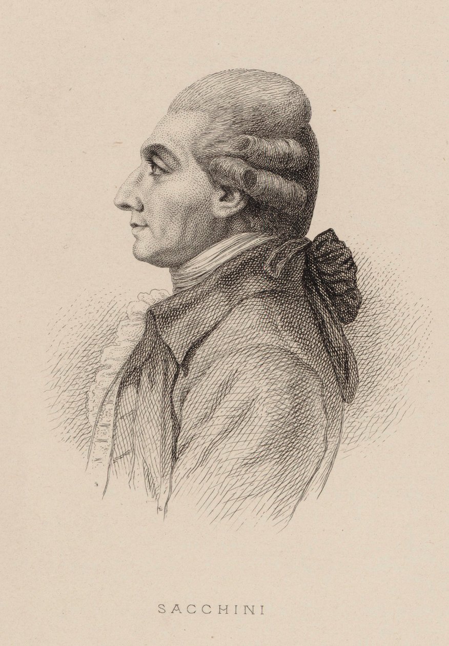 Portret van de componist Antonio Sacchini door Charles Alphonse Deblois