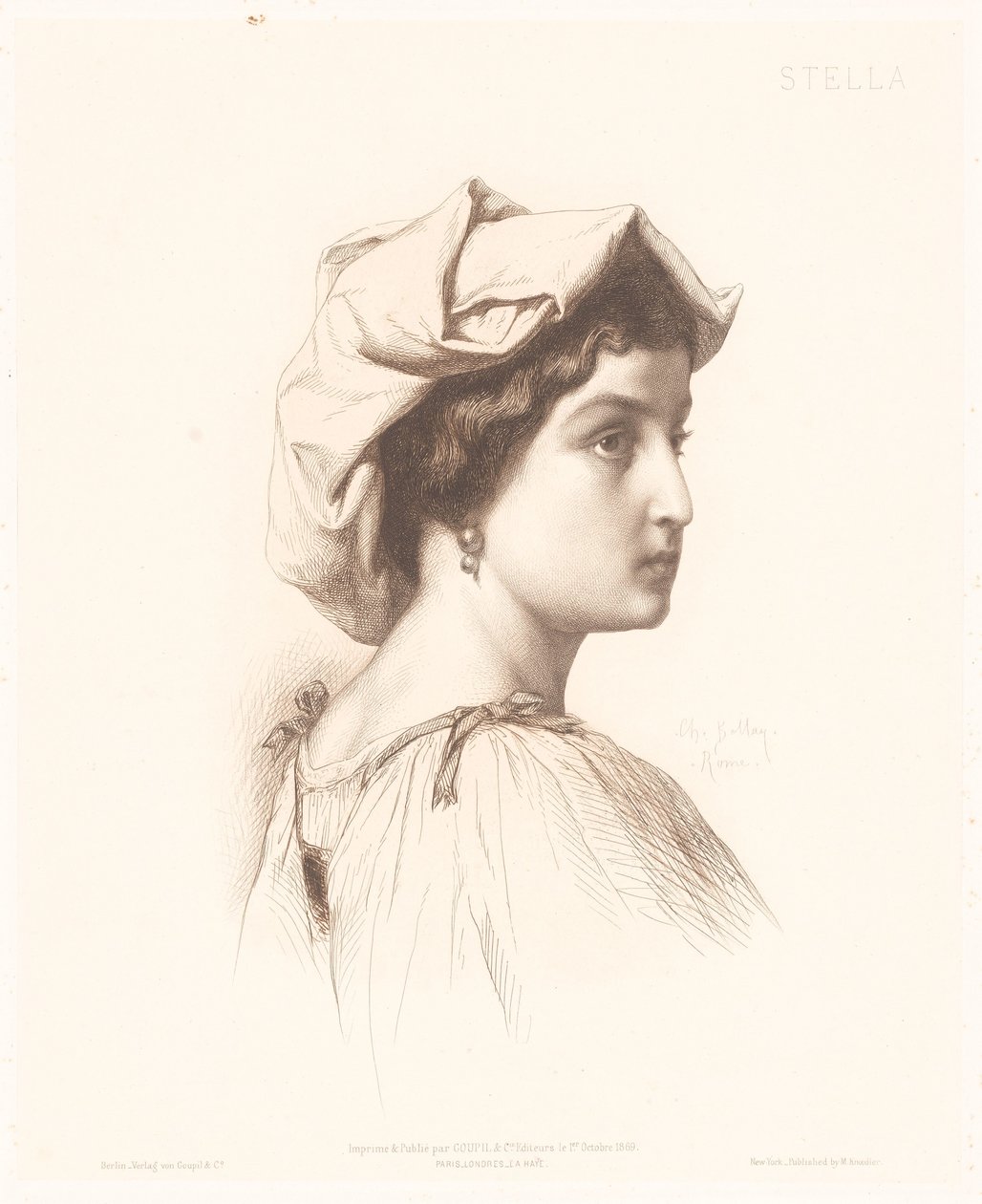 Portret van een Italiaanse vrouw Portretten van Italiaanse vrouwen door Charles Alphonse Paul Bellay