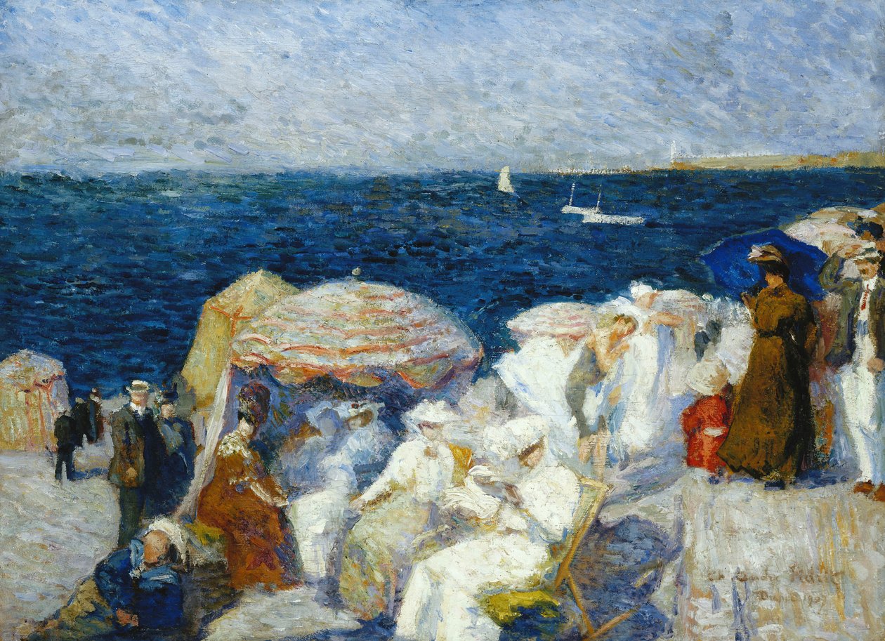 Op het strand, Dieppe, 1907 door Charles Andre Fridit
