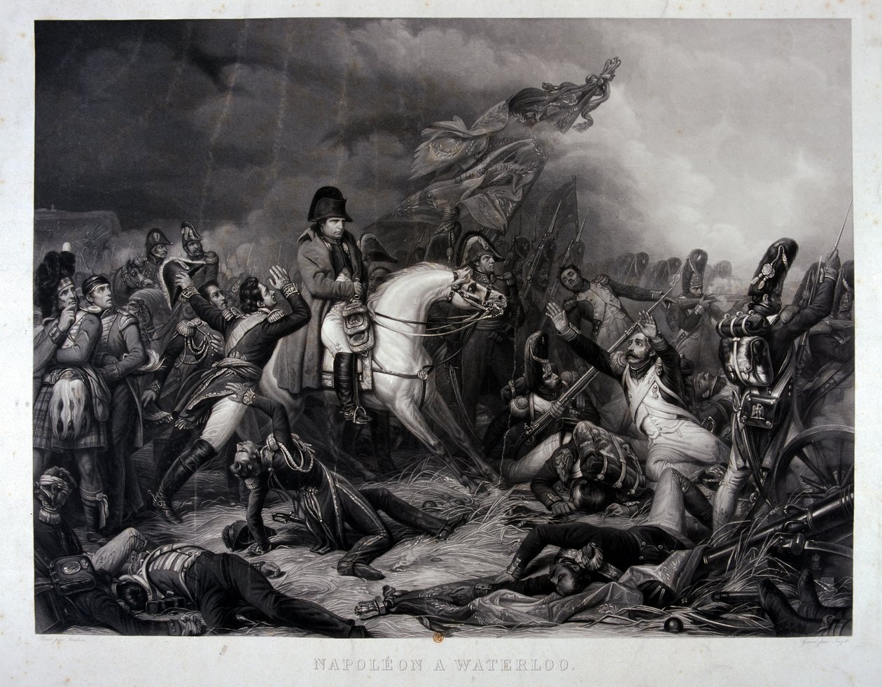 Napoleon (1769-1821) bij de Slag bij Waterloo, 1815 door Carl von Steuben