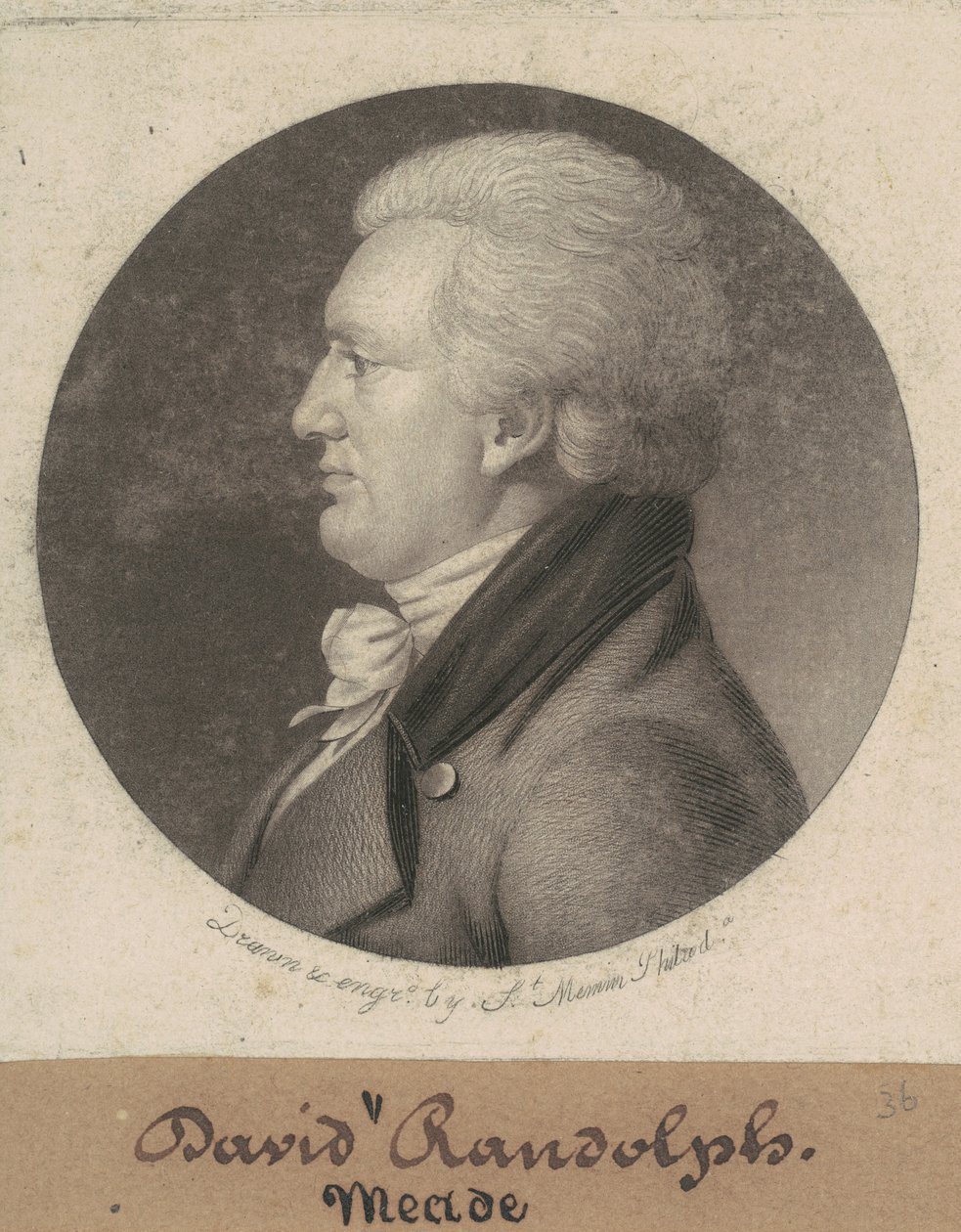 David Meade Randolph door Charles B. J. Févret de Saint Mémin