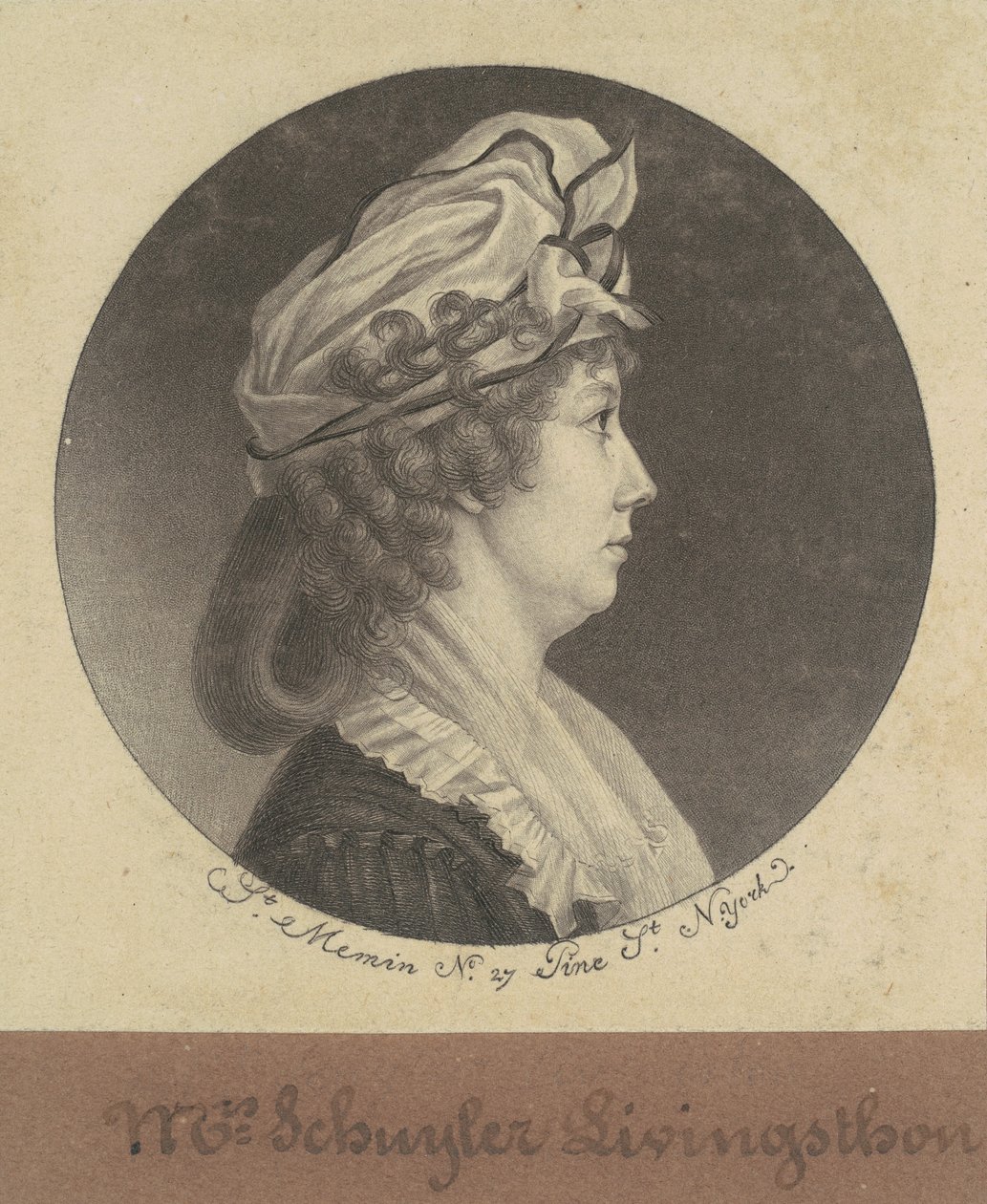 Eliza Barclay Livingston door Charles B. J. Févret de Saint Mémin