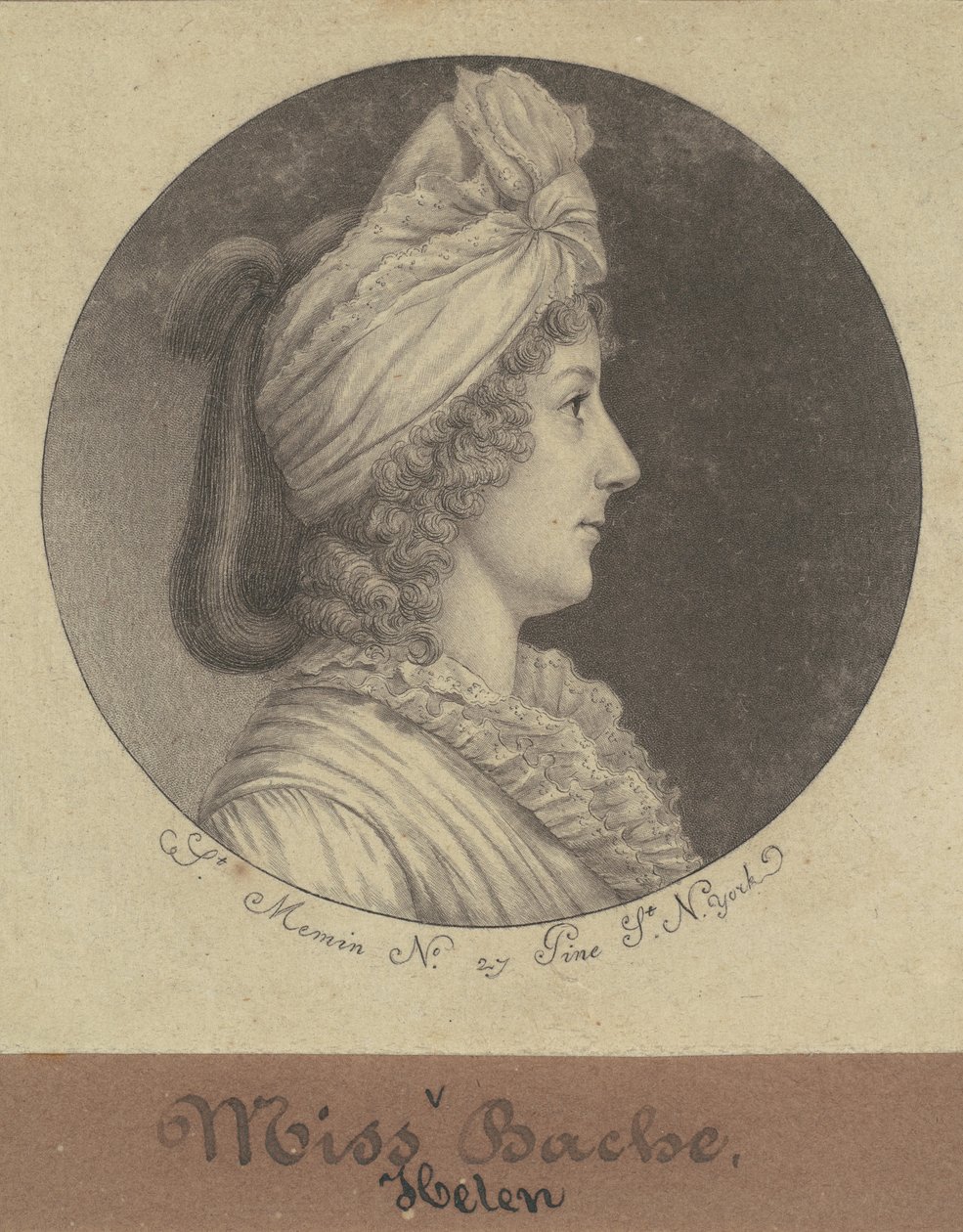 Helena Bache door Charles B. J. Févret de Saint Mémin