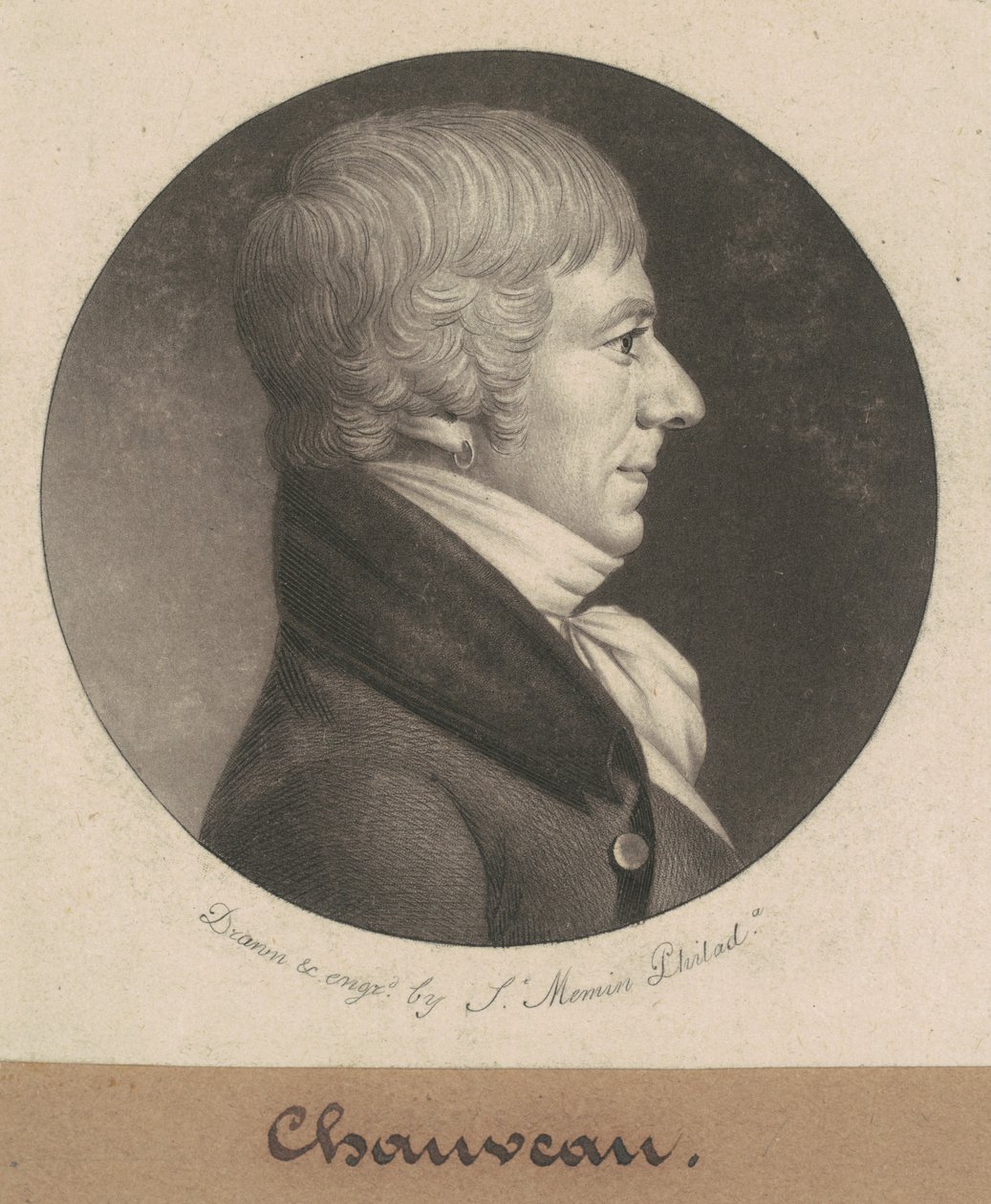 Joseph Anthony Chaveau door Charles B. J. Févret de Saint Mémin