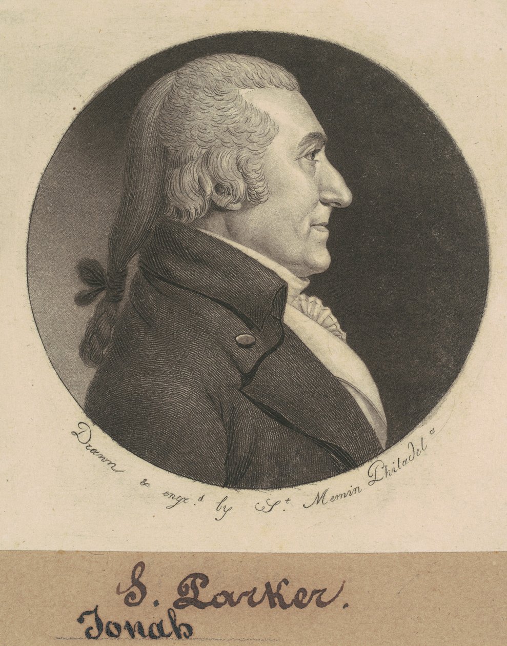 Josiah Parker door Charles B. J. Févret de Saint Mémin