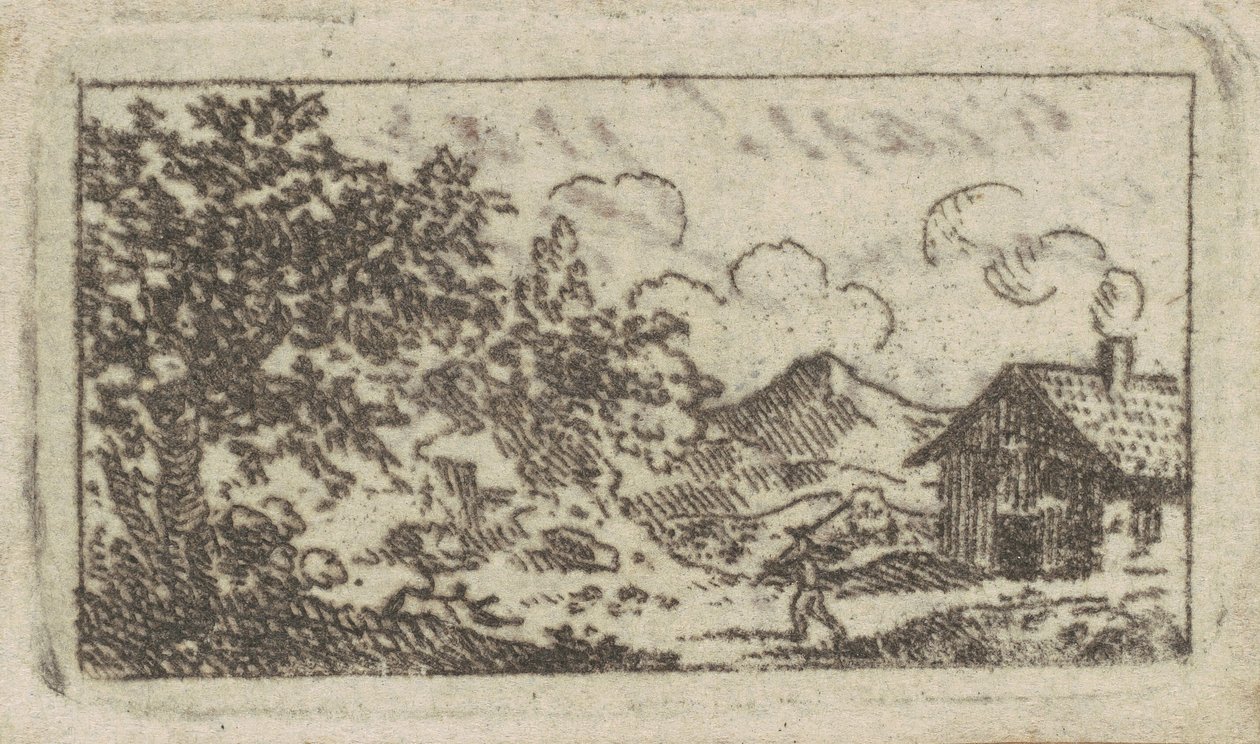 Landschap met Huis door Charles B. J. Févret de Saint Mémin
