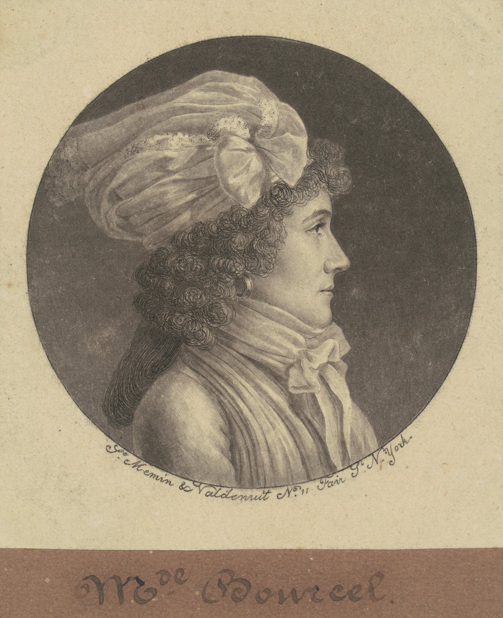 Marie Francoise Bancel door Charles B. J. Févret de Saint Mémin
