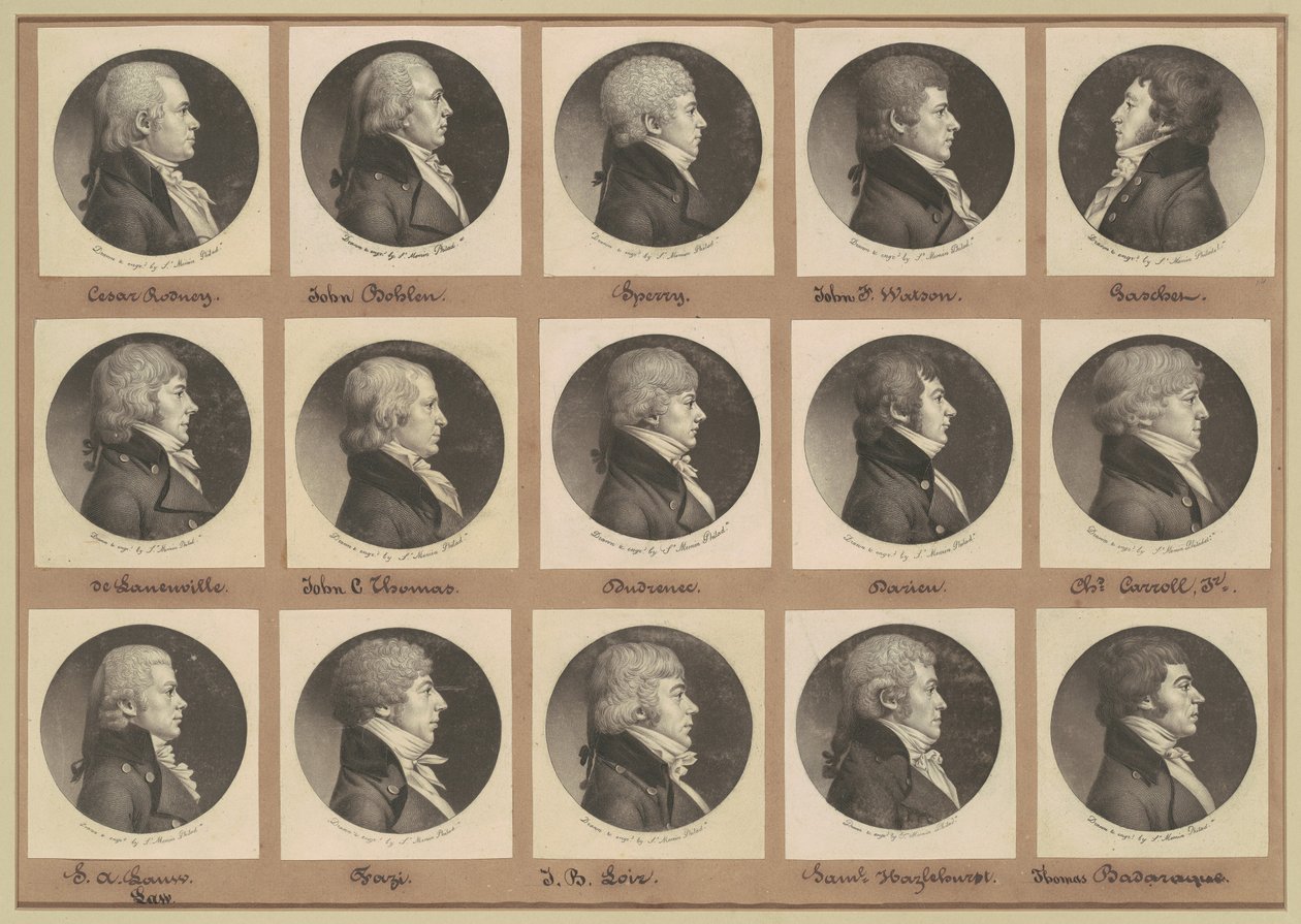 Saint-Mémin Collectie van Portretten, Groep 14 door Charles B. J. Févret de Saint Mémin