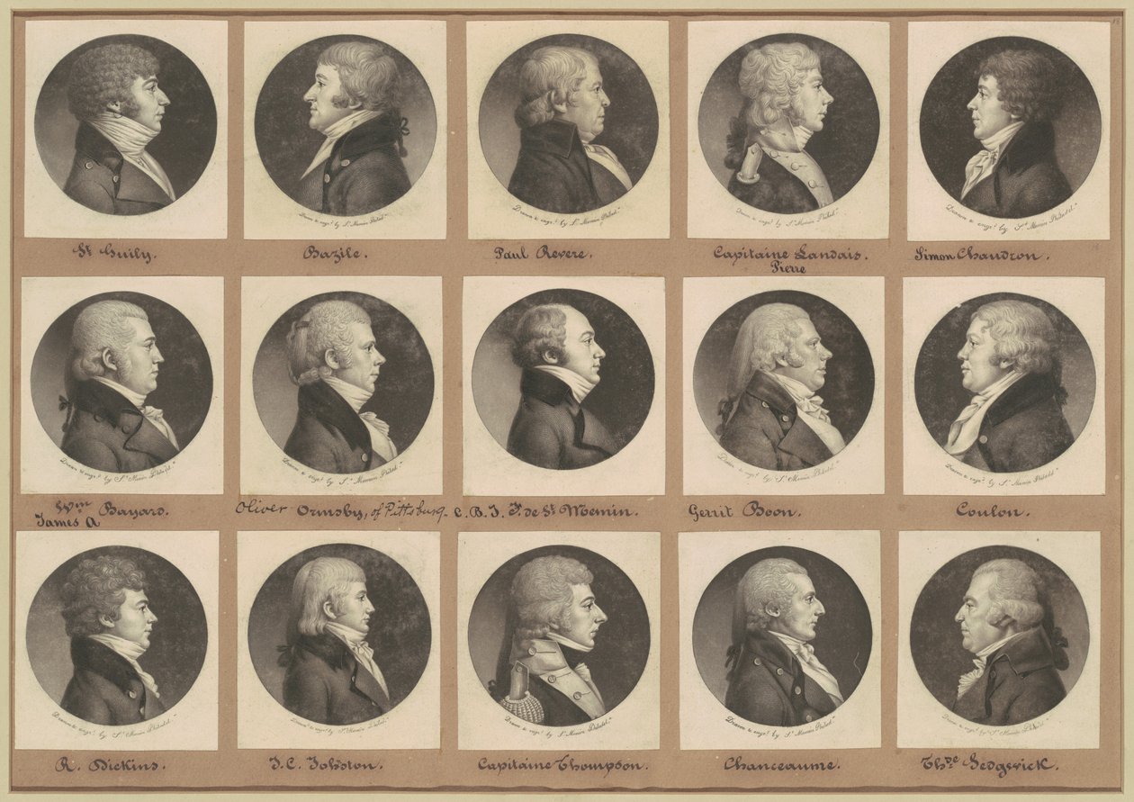 Saint-Mémin Collectie van Portretten, Groep 18 door Charles B. J. Févret de Saint Mémin