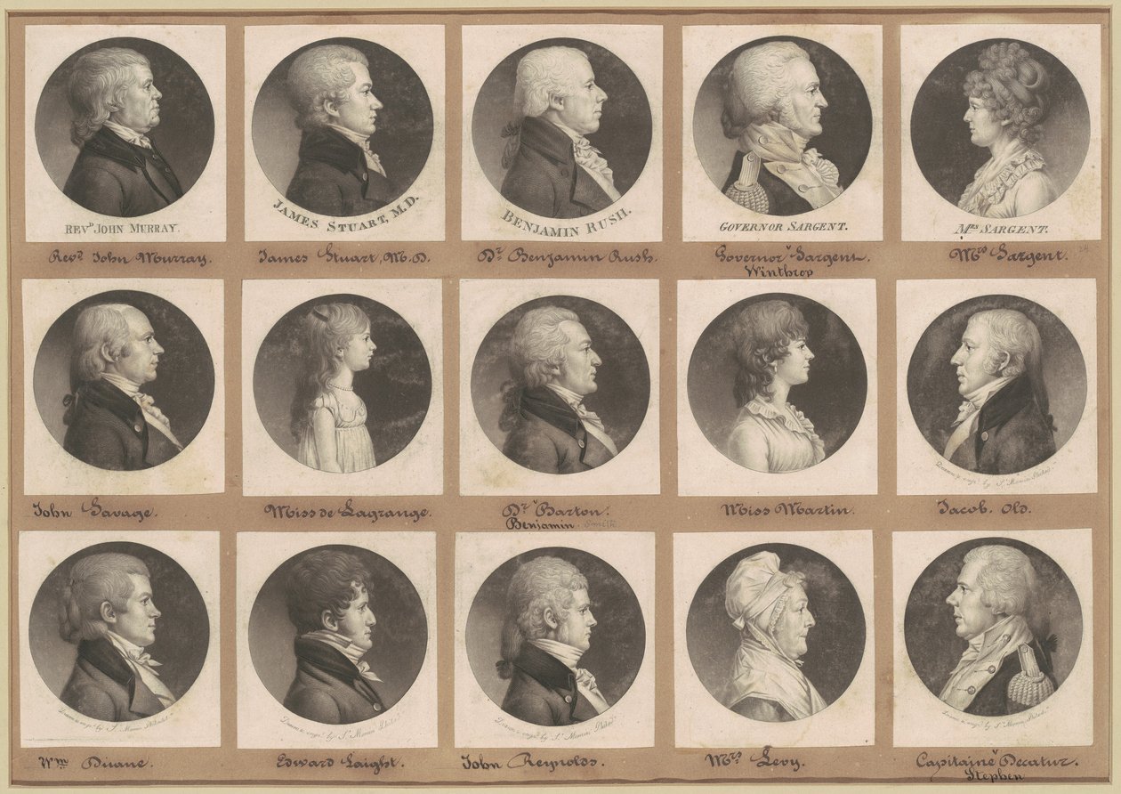 Saint-Mémin collectie van portretten, Groep 24 door Charles B. J. Févret de Saint Mémin
