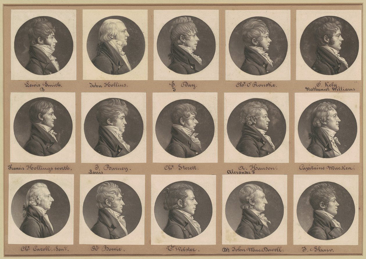 Saint-Mémin Collectie van Portretten, Groep 28 door Charles B. J. Févret de Saint Mémin