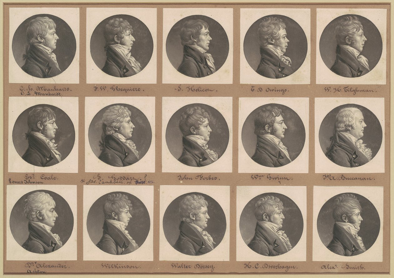 Saint-Mémin Collectie van Portretten, Groep 29 door Charles B. J. Févret de Saint Mémin