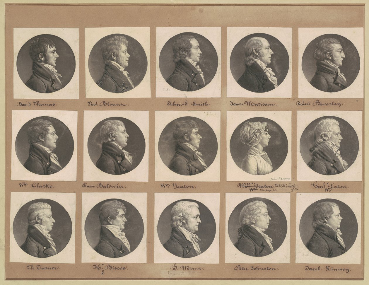Saint-Mémin Collectie van Portretten, Groep 38 door Charles B. J. Févret de Saint Mémin