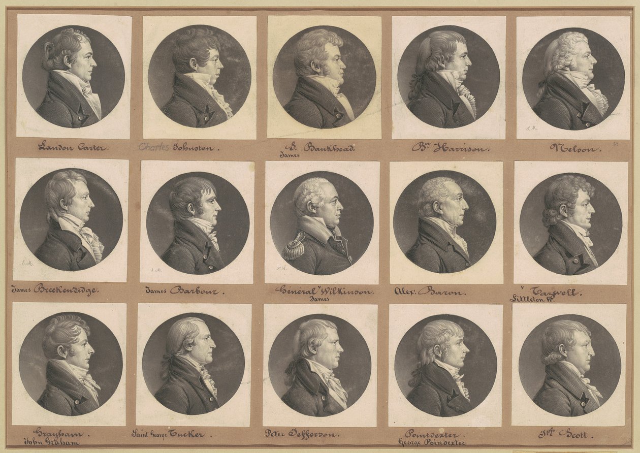 Saint-Mémin Collectie van Portretten, Groep 39 door Charles B. J. Févret de Saint Mémin