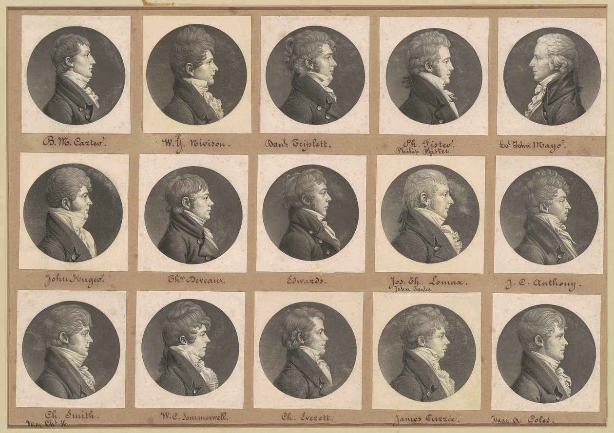 Saint-Mémin Collectie van Portretten, Groep 41 door Charles B. J. Févret de Saint Mémin