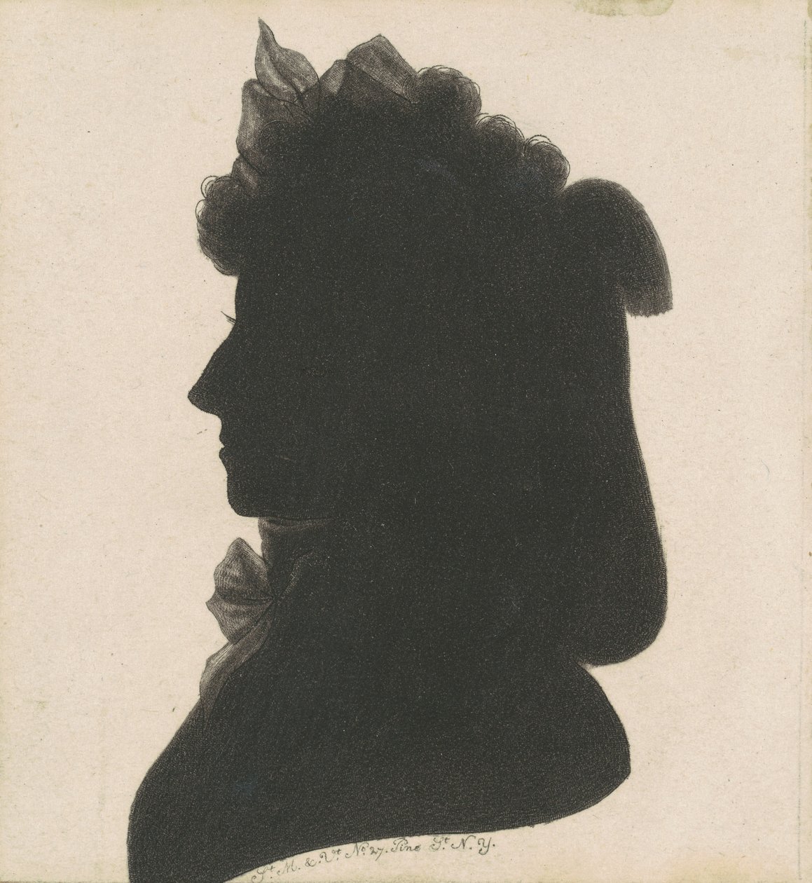 Ongeïdentificeerde vrouwelijke silhouet door Charles B. J. Févret de Saint Mémin