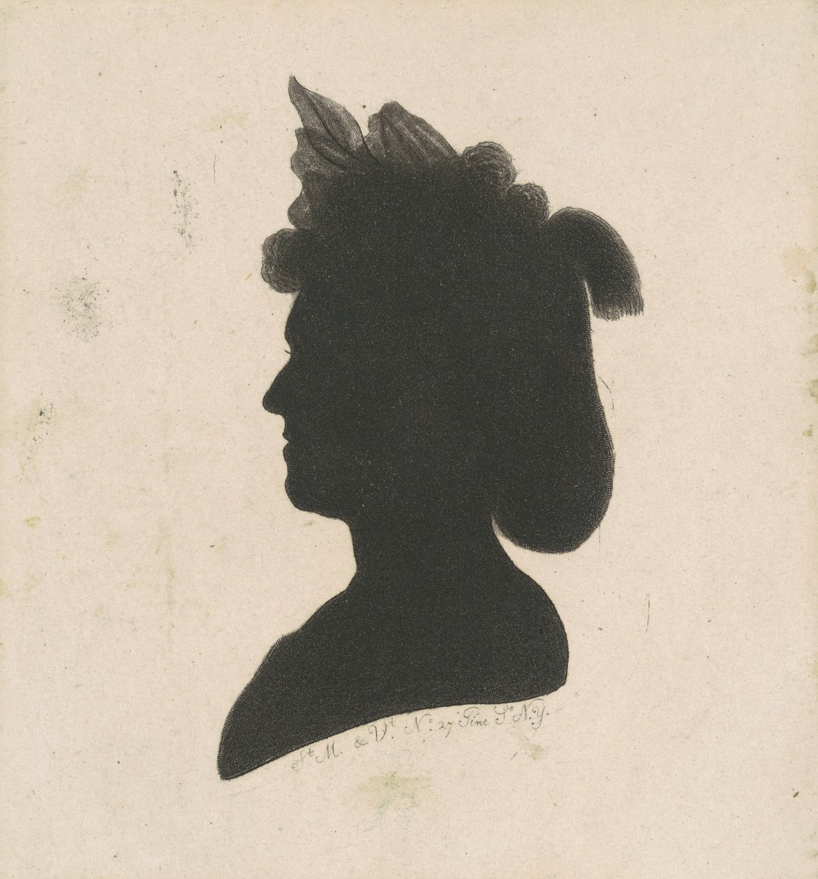 Ongeïdentificeerde vrouwelijke silhouet door Charles B. J. Févret de Saint Mémin