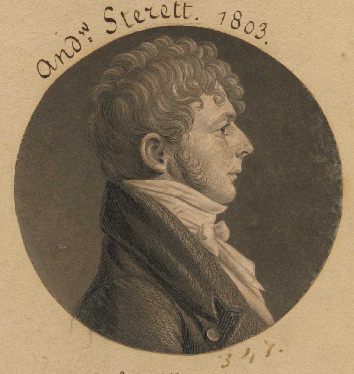 Andrew Sterett door Charles Balthazar Julien Févret de Saint-Mémin
