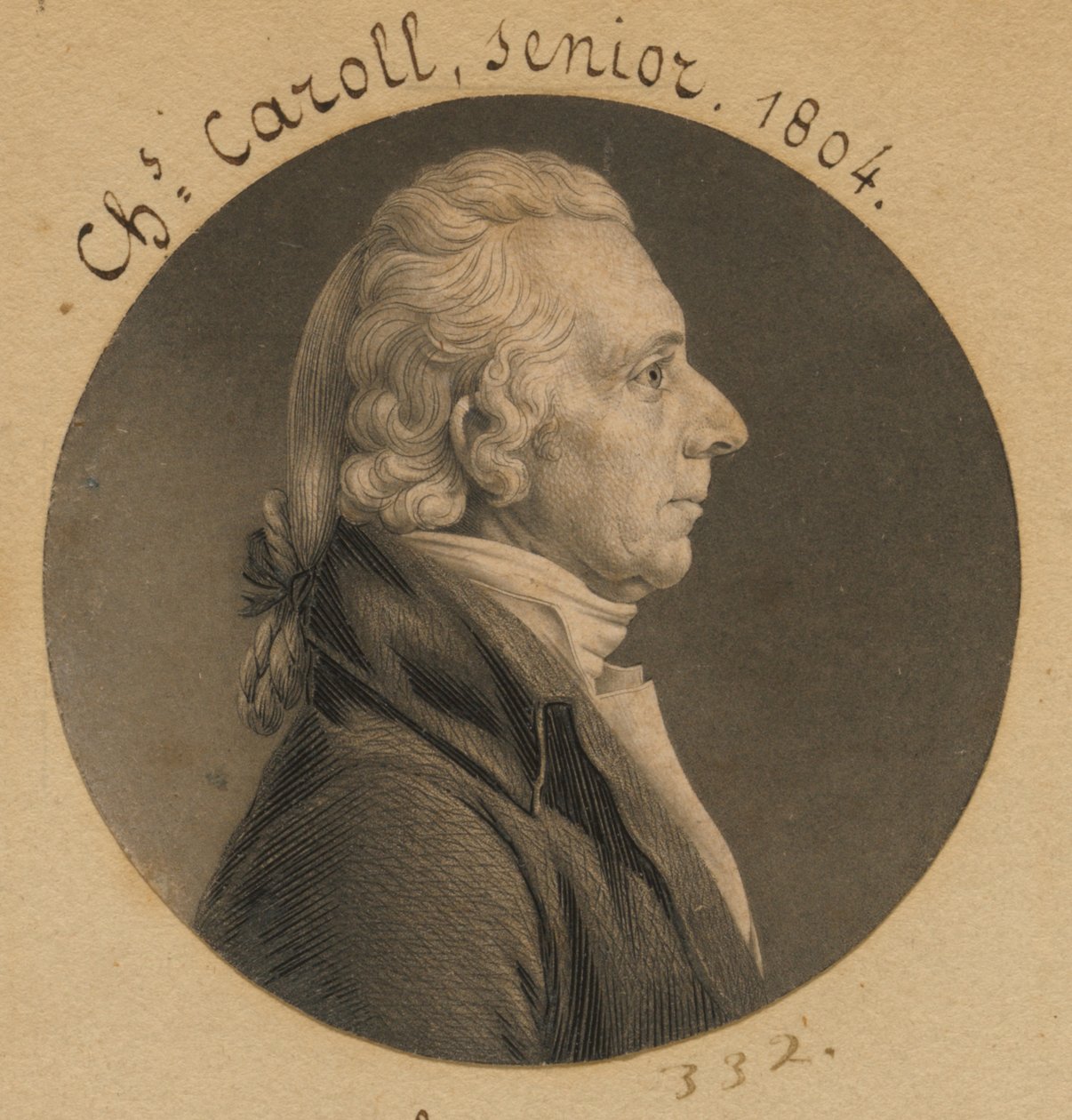 Charles Carroll door Charles Balthazar Julien Févret de Saint-Mémin