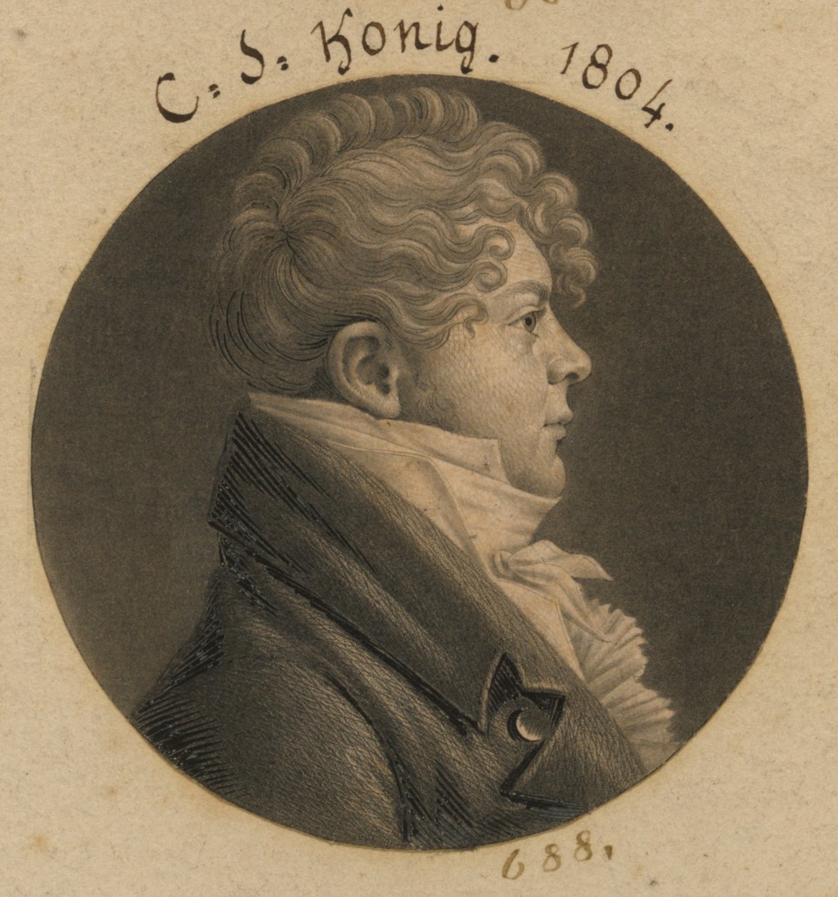 Christian Simon König door Charles Balthazar Julien Févret de Saint-Mémin