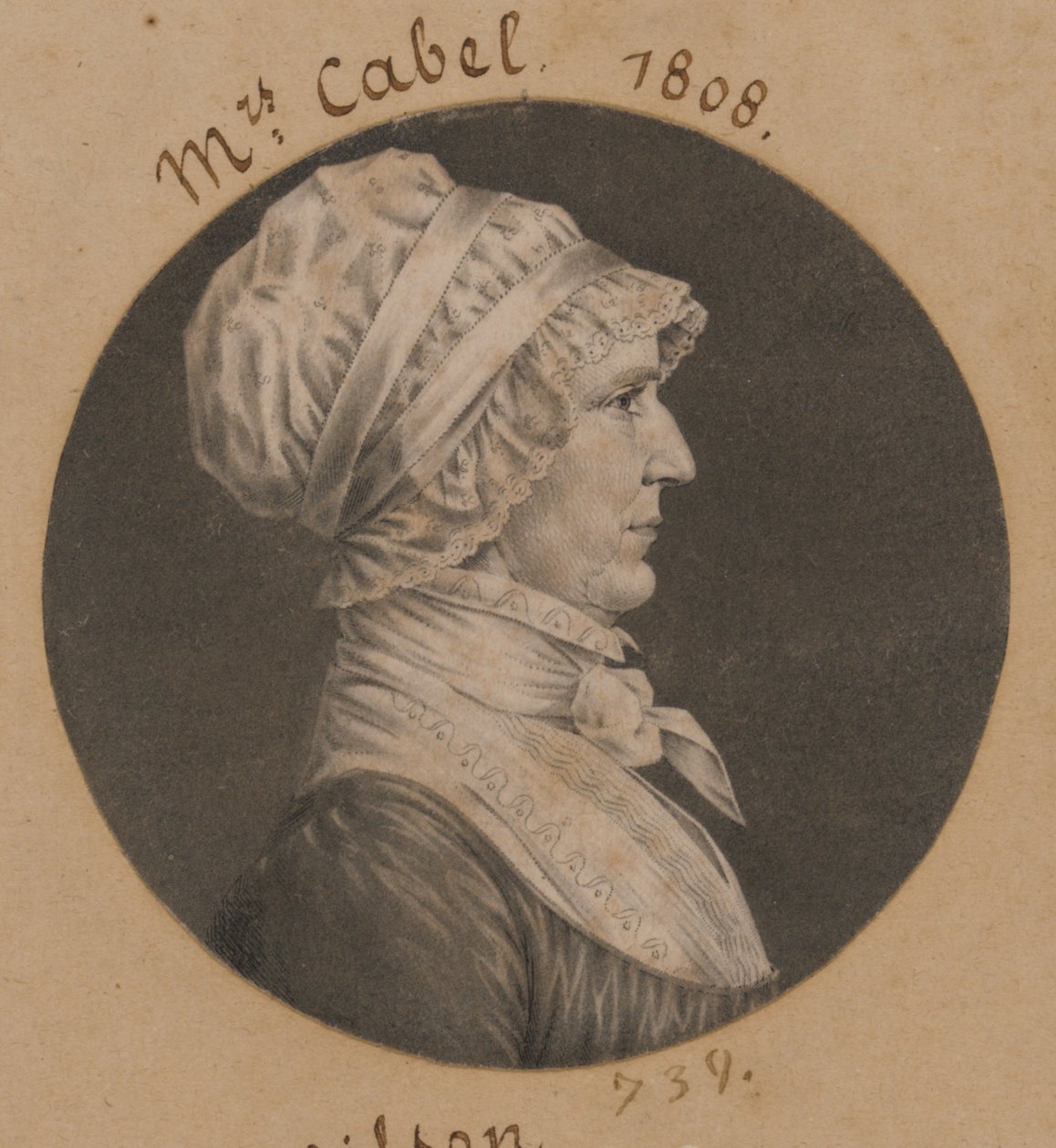 Hannah Carrington Cabell door Charles Balthazar Julien Févret de Saint-Mémin