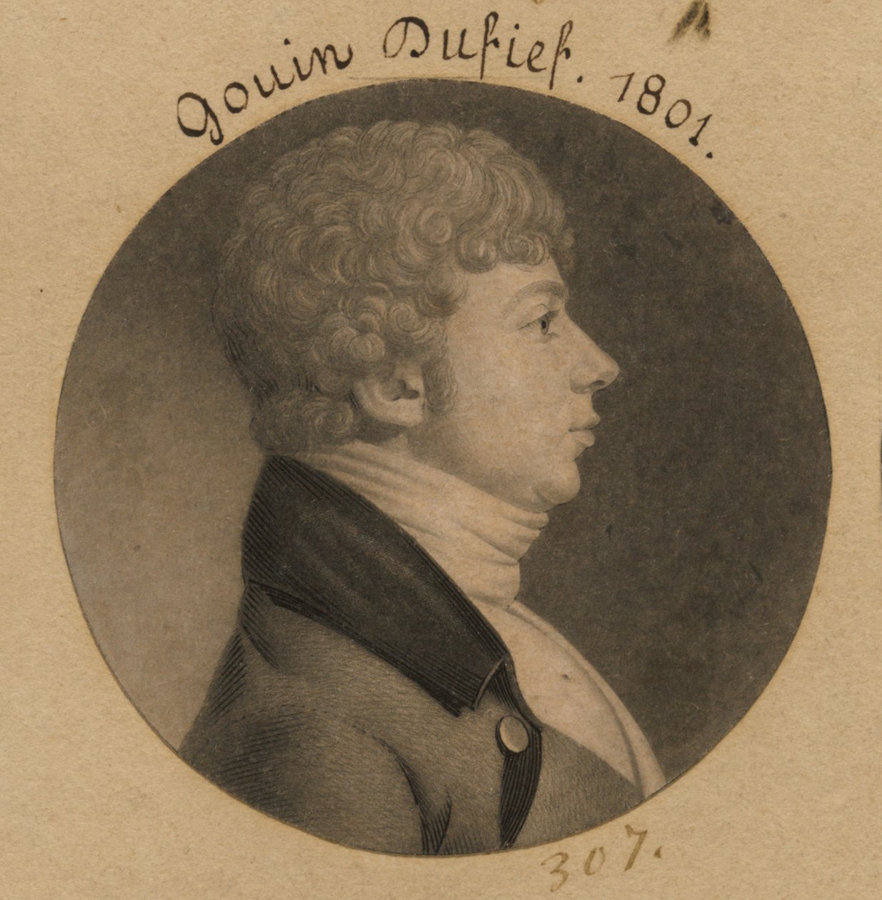 Nicholas Gouin Dufief door Charles Balthazar Julien Févret de Saint-Mémin