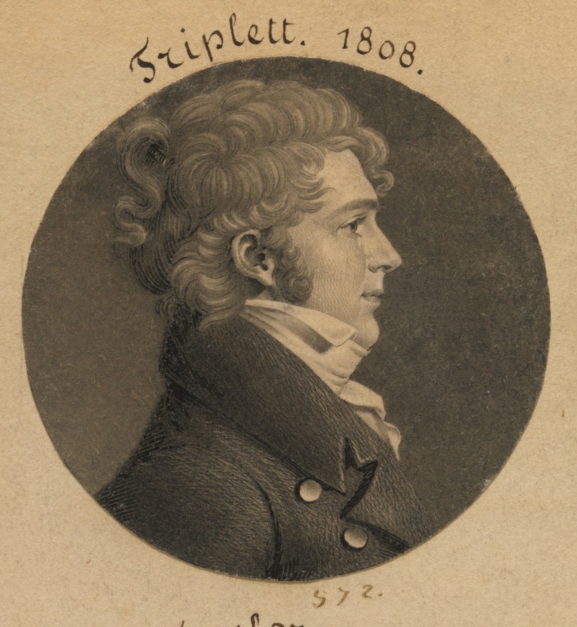 Mogelijk Danile Triplett of J. N. Luckett door Charles Balthazar Julien Févret de Saint-Mémin