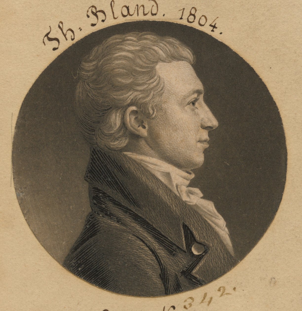 Theodorick Bland door Charles Balthazar Julien Févret de Saint-Mémin