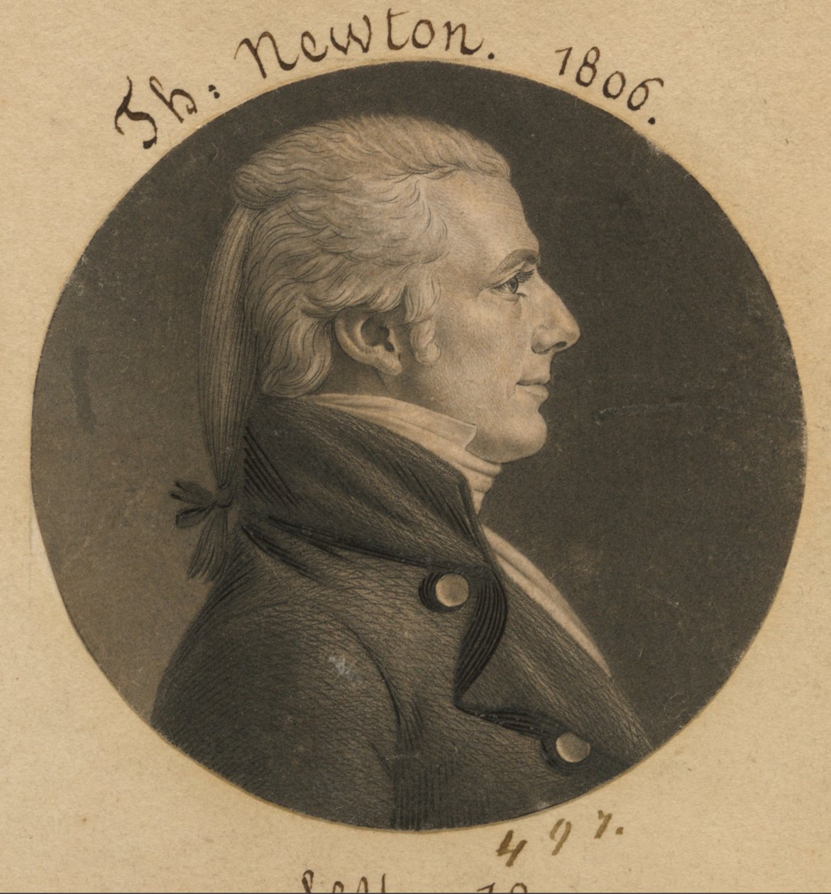 Thomas Newton, Jr. door Charles Balthazar Julien Févret de Saint-Mémin
