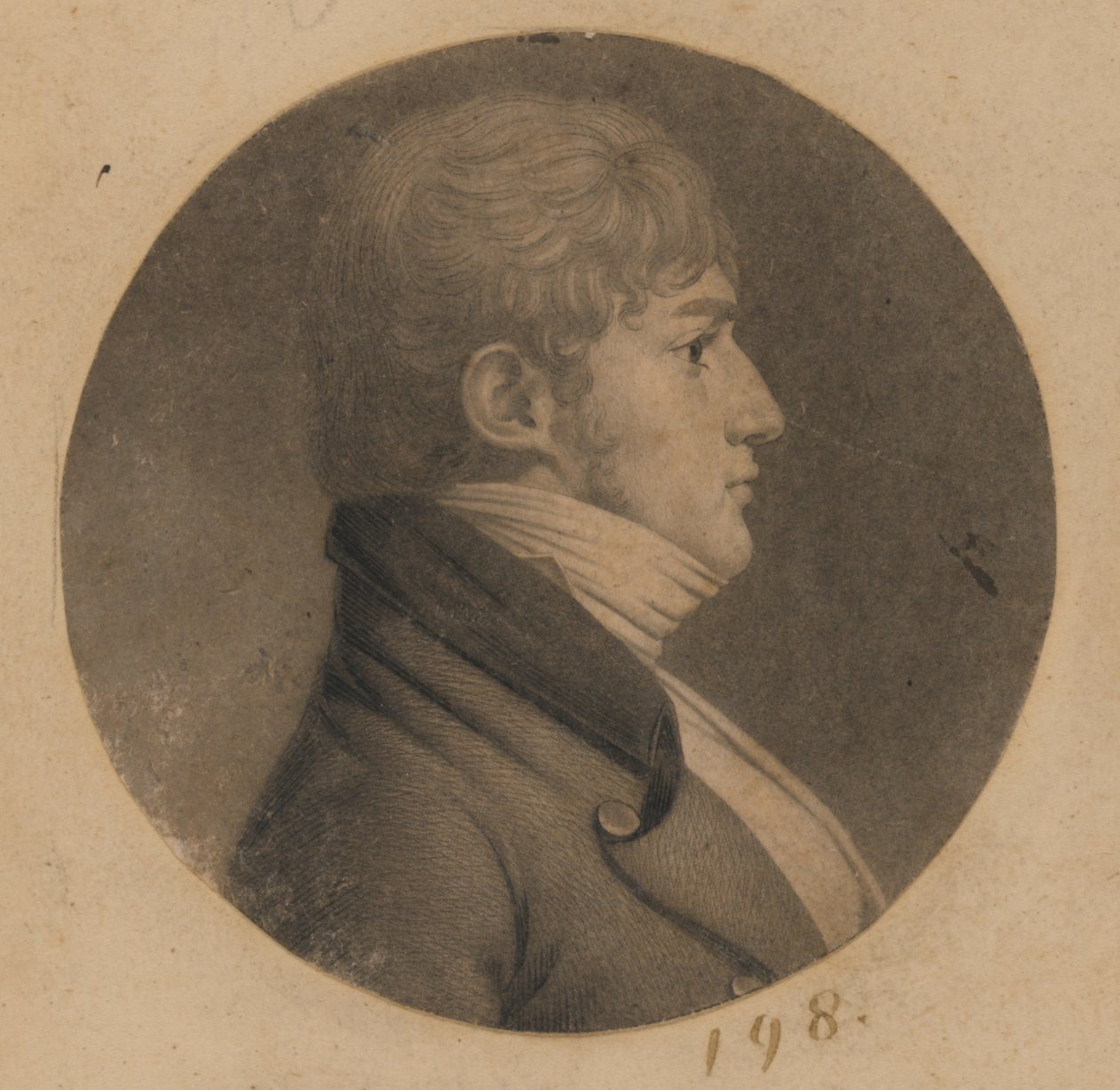 Onbekende man door Charles Balthazar Julien Févret de Saint-Mémin