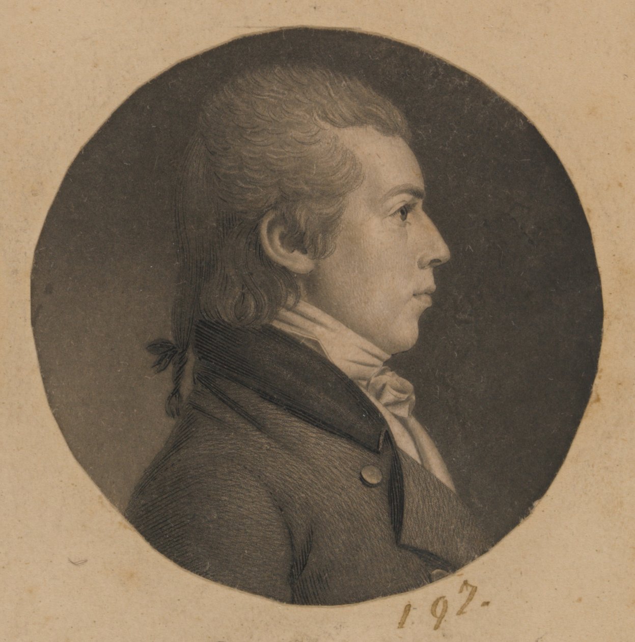 Onbekende man door Charles Balthazar Julien Févret de Saint-Mémin