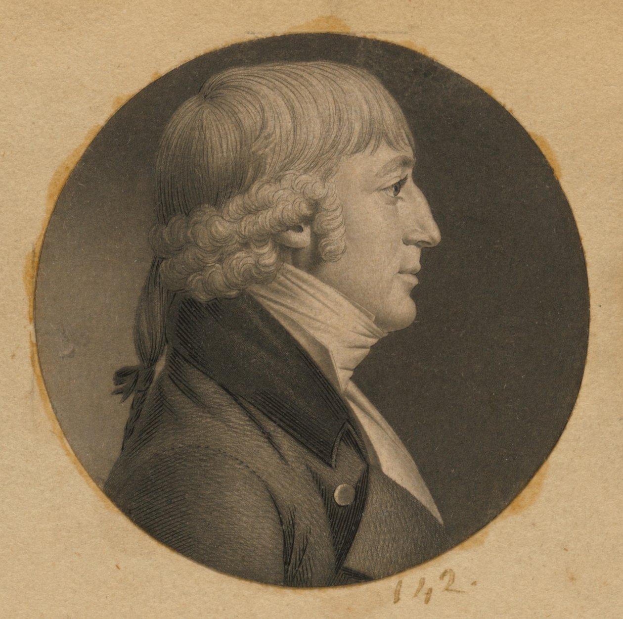 Onbekende man door Charles Balthazar Julien Févret de Saint-Mémin